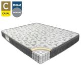 Cama Box Baú Casal Sintético + Colchão De Molas Ensacadas Sereneprime 138x188x62cm Marrom