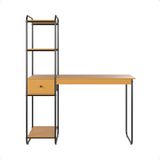 Mesa Escritório Aço Vintage Indutrial Office 4 Prateleiras Criare