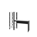 Escrivaninha Mesa De Estudo Office 120 Cm Com Prateleira Artemis Preto/branco