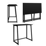 Escrivaninha Computador Dobrável Escritório Home Office Fit Preto