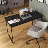 Mesa De Estudo Escrivaninha Quarto Estilo Industrial Criare Preto