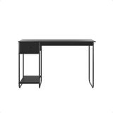 Mesa Home Office Em Aço 125 X 55 Cm Com Gaveta Criare Preto