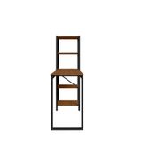 Mesa De Escritório Fit Metal E Madeira Com Estante Lateral Canela