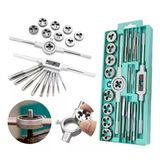 Kit Jogo De Tarracha Femea E Macho Pente Abre Rosca Fina 20 Pecas Cossinete Manual Com Maleta Blister Profissional
