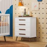 Comoda 4 Gavetas Que Encanto Retro Branco Acetinado