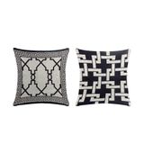Capa Para Almofada Grécia 1 Peça 45cm X 45cm 60% Algodão - 40% Poliéster Tecido Jacquard Com Zíper - Preto
