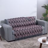 Xale Para Sofá Com Franja Luxor 1 Peça 2,10m X 1,35m 60% Algodão / 40% Poliéster Tecido Jacquard - Rosê Corrente