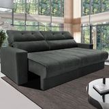 Sofá 3 Lugares Cama Clean Retrátil E Reclinável Inbox