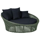 Chaise Hungria Pintura Preta Corda Náutica E12 Trama Verde