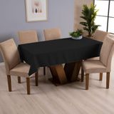Toalha De Mesa Basic 1 Peça 3,00m X 1,40m 10 Lugares Tecido Oxford 100% Poliéster - Preto