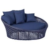 Chaise Hungria Pintura Marrom Corda Náutica E10 Trama Azul