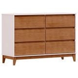 Comoda 6 Gavetas Mdf 125 Cm 2815 Milani Store Off White Freijo