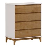 Comoda 4 Gavetas Mdf 81 Cm 2801 Milani Store Off White Freijo