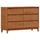 Comoda 6 Gavetas Mdf 125 Cm 2815 Milani Store Freijo
