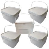 Balde Alça Plastica Maceió Transparente 2.4l-kit 5 Pçs