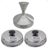 Kit Hamburguer Modelador 12 Cm+ 2 Abafadores 14x14 Alumínio
