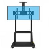 Suporte Para Tv Pedestal Com Prateleira Rodinhas Estante De Chao Para Monitor Televisao Ajustavel Universal