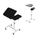 Mesa Notebook Computador Jantar Com Rodinhas Escrivaninha Altura Ajustavel Carrinho Multifuncional Cama Sala Preto