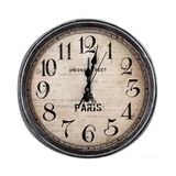 Relogio Parede Estilo Madeira Vintage Escritorio Paris Torre Eiffel Sala Cozinha Decorativo Retro 33cm Analogico
