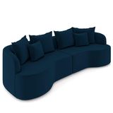 Sofá 4 Lugares 270cm Orgânico Quito Z08 Veludo Azul Marinho - Mpozenato