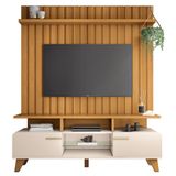 Rack Bancada Essenza Com Painel Link 1.6 Cinamomo/off White Para Tv Até 60 - Hb Móveis