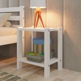 Mesa De Cabeceira Em Madeira Maciça Linna Branco