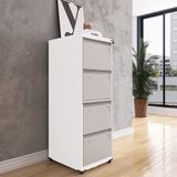 Gaveteiro Arquivo Para Escritório Em Aço 4 Gavetas Branco/cinza