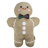 Almofada Pelúcia Biscoito De Gengibre 37x52cm Gingerben Natal Bege