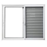 Janela De Alumínio Veneziana 3 Folhas Com Tela Mosquiteira 120x120 Branco