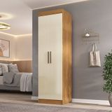 Guarda-roupa Canto Reto 2 Portas Paris Cinamomo/off White