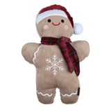 Almofada Pelúcia Biscoito De Gengibre 37x52cm Gingerbell Natal Vermelho