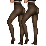 Meias Femininas Forradas De Lã X-cheng, Cintura Alta Térmica, Inverno