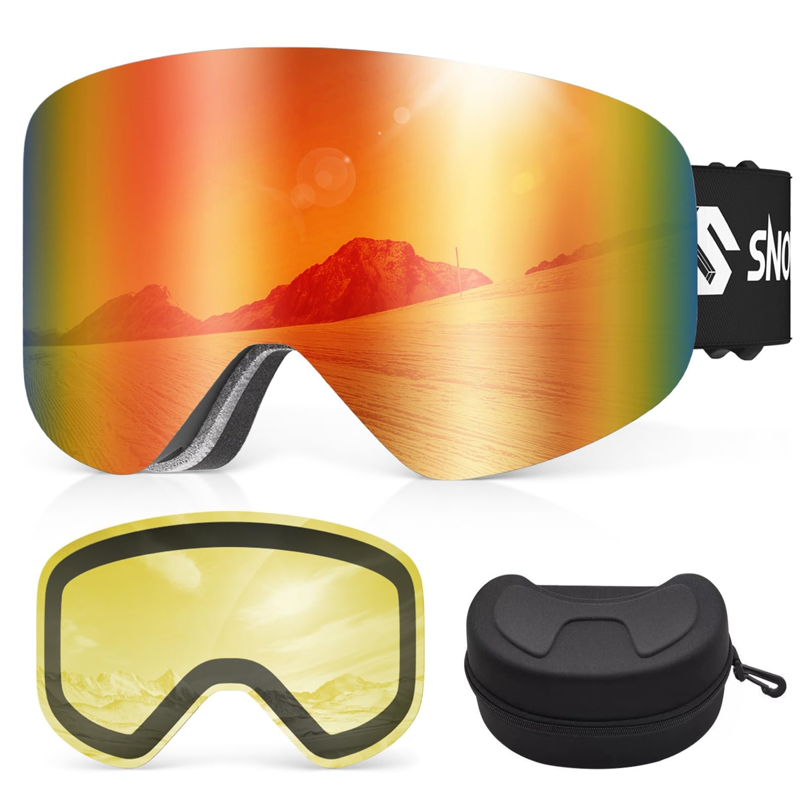 Óculos De Esqui Snowalva Frameless Snowboard Uv400 Magnet Lens