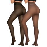 Meias Femininas Forradas De Lã X-cheng, Cintura Alta Térmica, Inverno