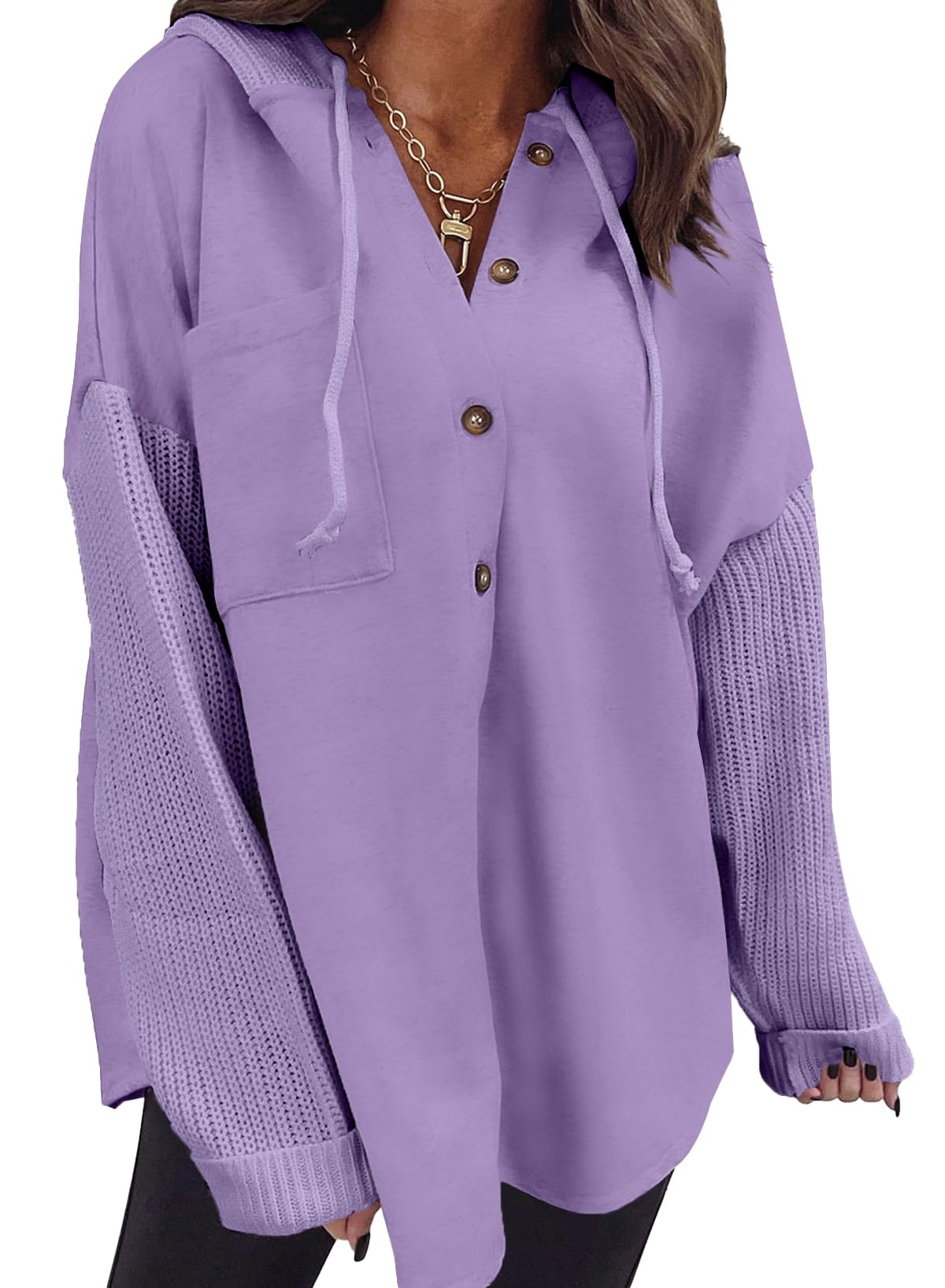 Moletom Com Capuz Shewin Oversized Para Mulheres Roxo Tamanho L