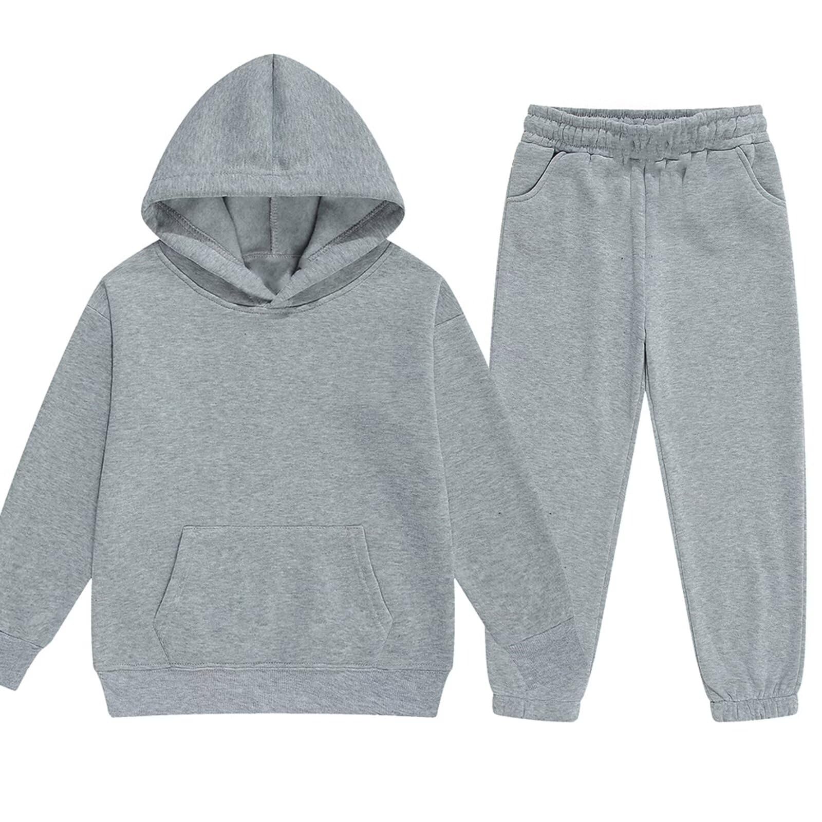 Conjunto De Roupas Dhspkn Tracksuit, Moletons Para Crianças, Cinza Claro