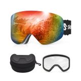 Óculos De Esqui Snowalva Frameless Otg Com 2 Lentes Magnéticas Uv400