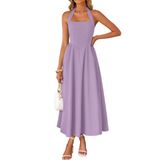 Vestido Zesica Summer Sem Mangas Halter Midi Light Purple Feminino