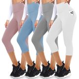 Leggings Capri Fullsoft Com Bolsos Para Mulheres, Pacote Com 4