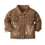 Jaqueta Jeans Cromoncent Boys Girls Child Brown 4-5 Anos