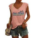 Camiseta Regata Feminina Woxlica Gulf Of Mexico Sem Mangas Rosa S