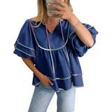 Blusas Peplum Babydoll Cicy Bell Femininas Com Decote Em V E Manga Lanterna