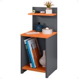Mesinha Lateral Cama Nicho Decoração Mesa Cabeceira Prateleira Suspensa Organizadora Quarto Cinza/cinamomo- Rpm Móveis
