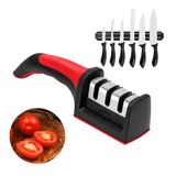 Afiador Profissional 3 Opções Amolador Vermelho Inox