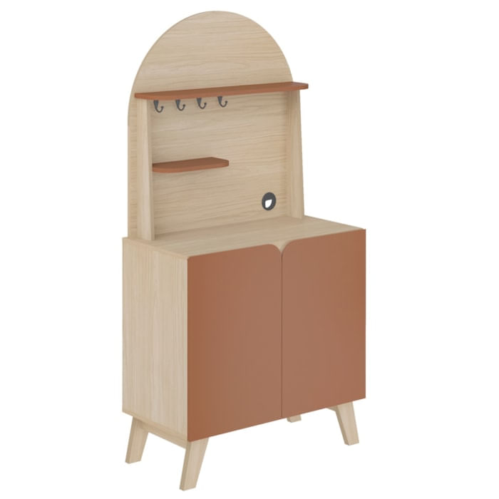 Aparador Cantinho Cafe 2 Portas 80 Cm 4630 Naturale Terracota Arly