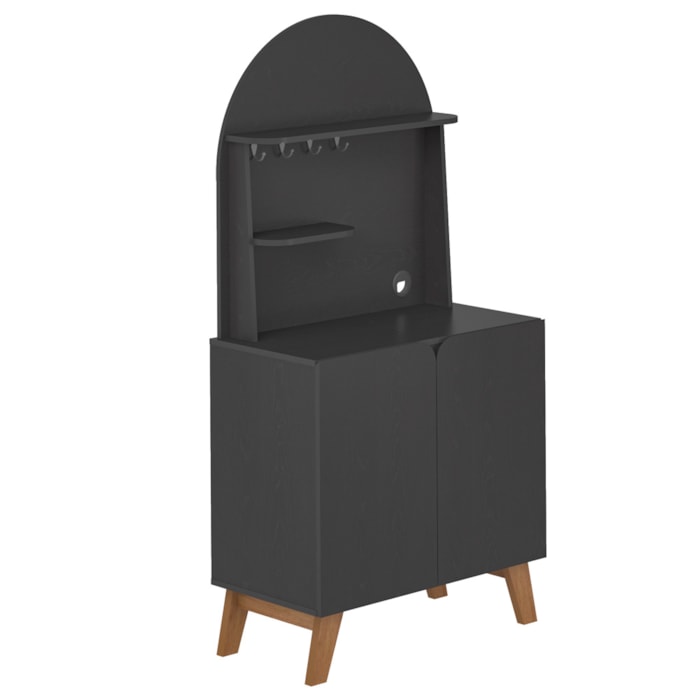Aparador Cantinho Cafe 2 Portas 80 Cm 4678 Preto Arly