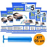 Kit 5 Saco A Vácuo 50x60cm Organizador Hermético Mala Viagem
