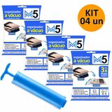 Kit 4 Saco A Vácuo 50x60cm Organizador Hermético Mala Viagem