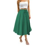 Saia Maxi Abaadlw Para Mulheres De Comprimento Médio Com Bolsos