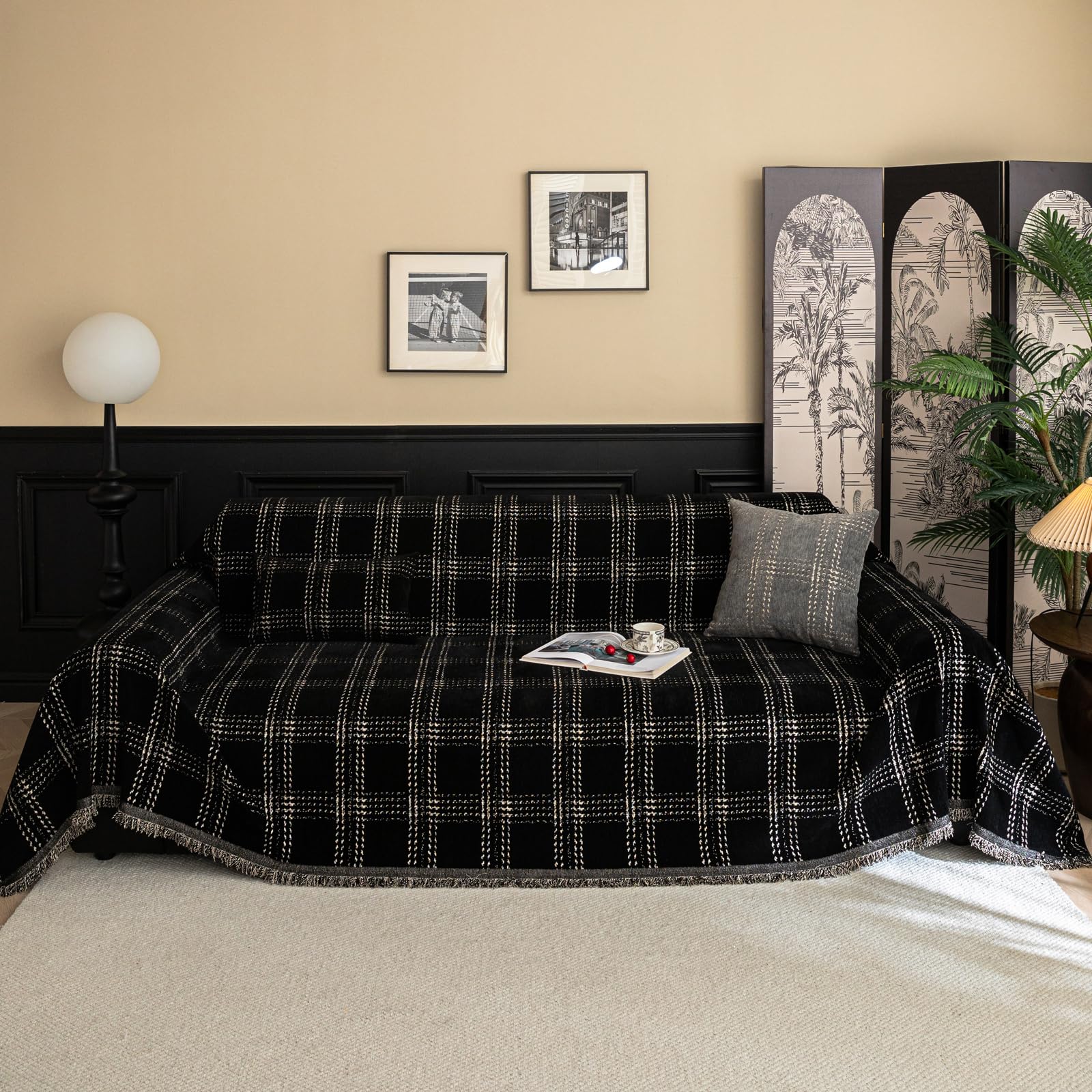 Capa De Sofá Handontime Lavável Em Chenille Para Sofá De 3 Almofadas